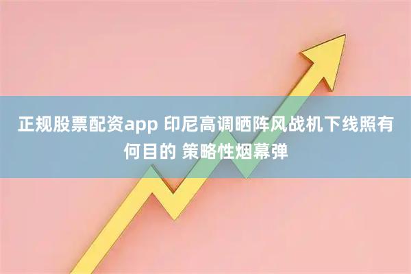 正规股票配资app 印尼高调晒阵风战机下线照有何目的 策略性烟幕弹