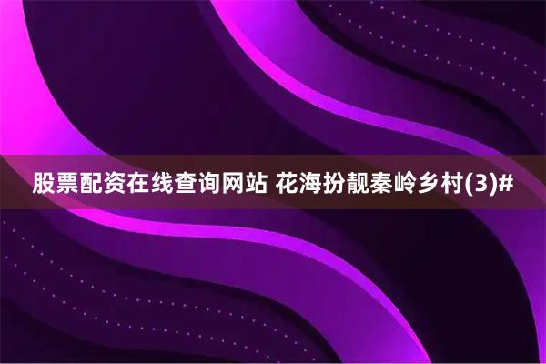 股票配资在线查询网站 花海扮靓秦岭乡村(3)#
